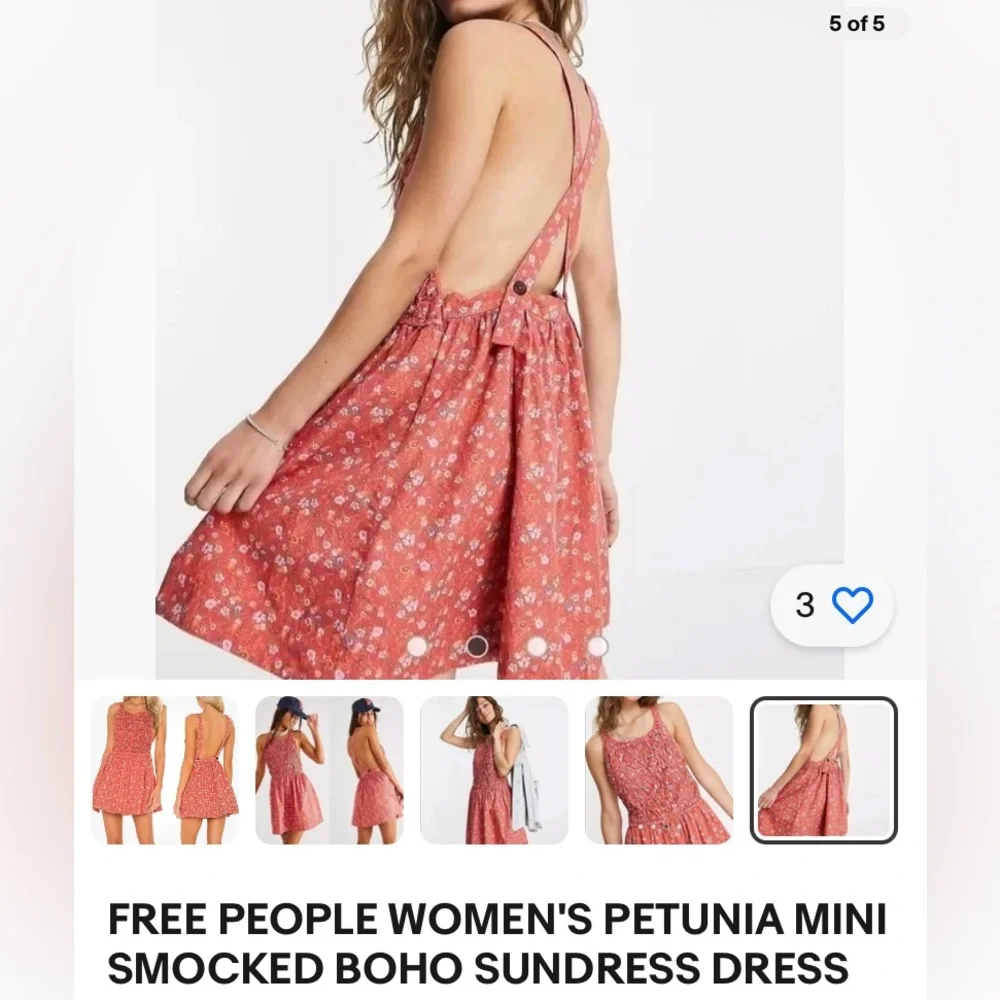 Free People Petunia Smocked Open-Back Mini Dress - Picture 6 of 7